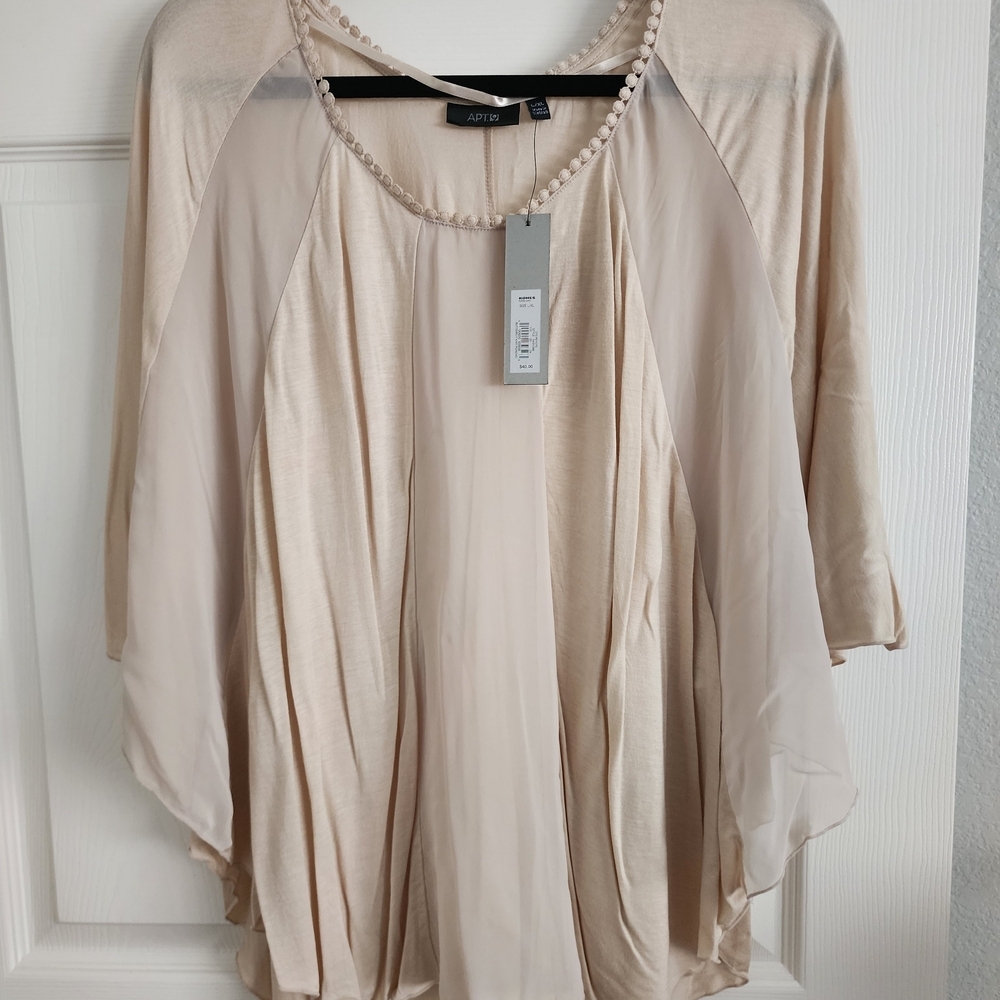 Apt. 9 Cream Flowing Layered Blouse